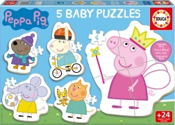 Kūdikių dėlionė Paršelė PEPPA 5 viename (3–5 detalės)