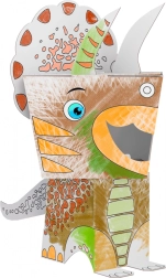 Popierinis 3D spalvinimo dėlionės modelis – katinas – Triceratopsas