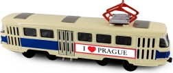 Metalinė retro tramvajaus PRAGUE T3 (16 cm) modelis su atidaromomis durimis