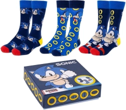 Kojinių rinkinys Sonic – 3 poros dovanų dėžutėje