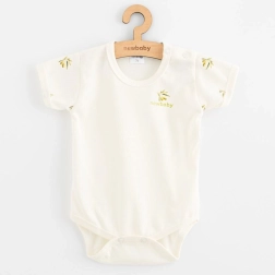 Baby bodysuit with short sleeves from organic cotton NEW BABY Olives, size 86 (12–18 months)