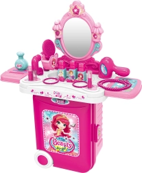 Vaikiškas kosmetikos lagaminėlis su staliuku 38 cm su šviesomis ir garsais