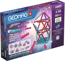 Geomag Glitter blizganti magnetinė statybinė dėlionė iš perdirbto plastiko, 60 dalių