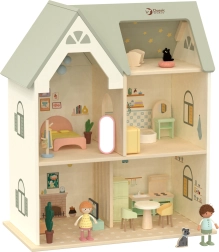 Cozy Cottage Wooden Dollhouse with Furniture