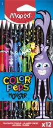 Trikampiai spalvoti pieštukai Maped Color'Peps Monster 12 vnt.