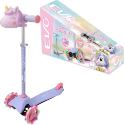 EVO Light Up Mini Cruiser vaikiškas triratis paspirtukas su LED ratukais „Vienaragis“
