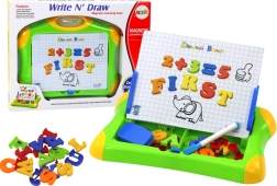 Magnetinė edukacinė lenta su raidėmis ir skaičiais