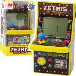 Mini arkadinė Tetris žaidimo konsolė – geltona retro