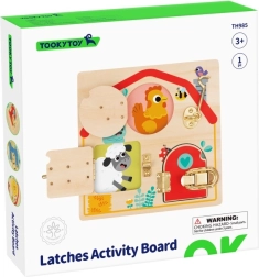 Medinė veiklos lenta su užraktais