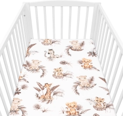 Cotton crib fitted sheet New Baby Safari 120 × 60 cm
