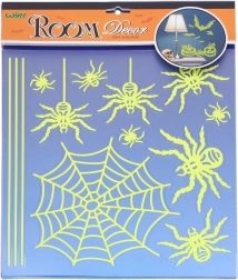 Glow-in-the-dark Spider Wall Stickers Halloween 38 × 31 cm