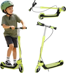 Trike Fix vaikiškas sulankstomas paspirtukas su LED ratukais, neoninės žalios spalvos