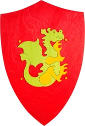 Medinis skydas su drakonu „Fauna“