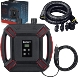 Bestway aukšto slėgio elektrinė automobilinė pompa su LCD ir 4 adapteriais