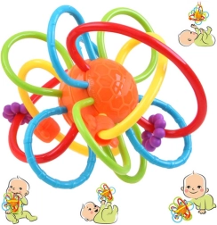 Sensorinis kūdikio kramtukas su barškučiu – Variantas A