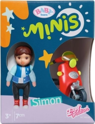 BABY born Minis rinkinys su paspirtuku ir lėlyte Simon, 7 cm