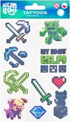 Laikinosios Minecraft tatuiruotės – 10 motyvų rinkinys