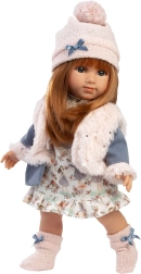 Realistiška lėlė su minkštu audiniu kūnu 35 cm Llorens NICOLE