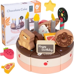 Wooden Birthday Cake for Cutting 19 pcs