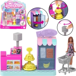 Mini supermarketas „Mini Barbie Land“ su lėlyte ir kasa