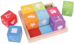 Bigjigs wooden picture blocks ABC with tray