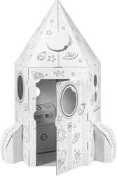 Kartoninė vaikų raketa savarankiškam surinkimui