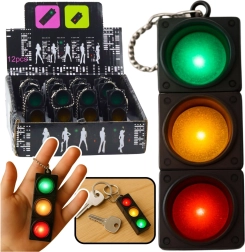 Raktų pakabukas – šviesoforas su mirksinčiomis šviesomis – edukacinis pakabukas raktams