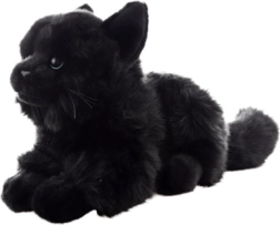 Juoda ekologiška pliušinė katė, 20 cm