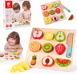 Medinis vaisių pjaustymo rinkinys „Montessori Classic World“, 20 dalių