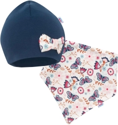 Baby hat and neck scarf New Baby Missy blue