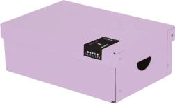 Laminated cardboard box with lid PASTELINI small purple 355 × 240 × 95 mm