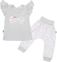 2-piece baby cotton set NEW BABY Happy Flower grey 86 (12–18 m)