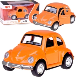 Klasikinis oranžinis automobiliukas su atidaromomis durimis