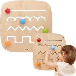 Medinė sieninė manipuliacinė labirinto lenta VIGA