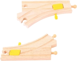 Medinė perjungiamoji geležinkelio sankryža Bigjigs Rail, 2 vnt.