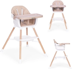 Vaikiška maitinimo kėdutė 2 viename, smėlio spalvos, ECOTOYS