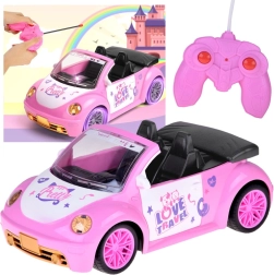 Rožinis nuotolinio valdymo kabrioletas lėlėms