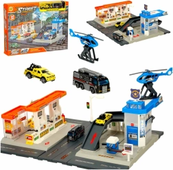 Vaikiškas žaislas – stotis ir policinis stovėjimo aikštelės rinkinys