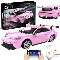 CaDA konstruktorius – RC lenktyninis sportinis automobilis, rožinis, 280 detalių, Dual Mode
