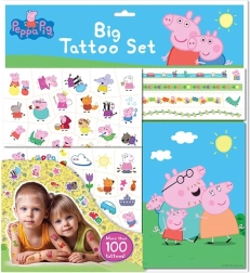 Didelis tatuiruočių rinkinys „Kiaulytė Pepa“