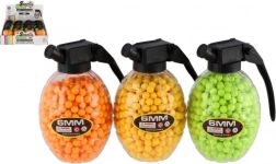 Guminiai 6 mm kamuoliukai pistoletui granatos formos dėžutėje (800 vnt., 3 spalvos)