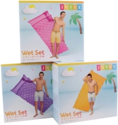 Pripučiamas vandens gultas 229 × 86 cm su banguotu paviršiumi ir pagalve