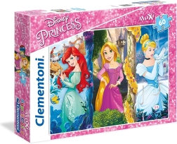 Dėlionė „Disney“ princesės: Arielė, Rapunzelė ir Pelenė MAXI 60 dalių