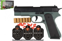 Putplasčio kulkų pistoletas su taikiniais