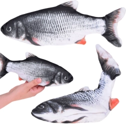Interaktyvi pliušinė žuvis su judančia uodega, USB, 25 cm