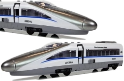 Pendolino traukinys su inerciniu mechanizmu, šviesomis ir garsais – baltas modelis