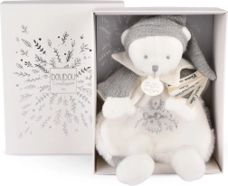 Doudou dovanų rinkinys – pliušinis meškiukas su kepurėle 25 cm