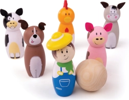 Medinės ūkio kėgliai iš Bigjigs Toys
