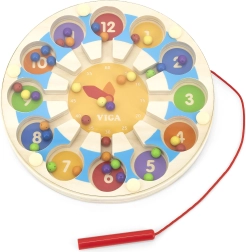 Medinis magnetinis žaidimas Laikrodžio labirintas Viga