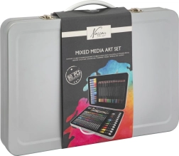 Set of Art Supplies in a Tin Case